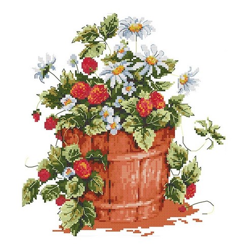 자수 스타터 키트 DIY 자수를위한 크로스 스티치 키트 초보자를 스탬프 - 스트 러 벨벳 39x42cm, 하나, 보여진 바와 같이