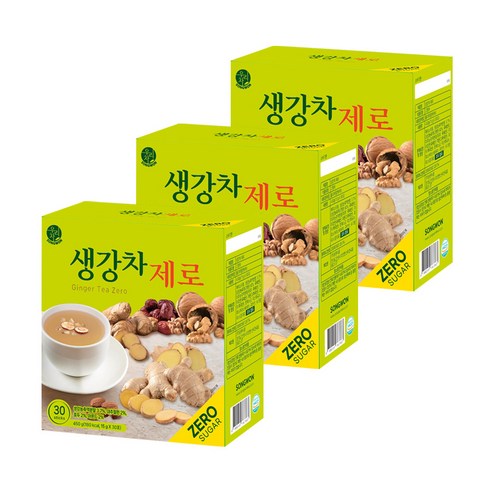우리차 송원식품 생강차 제로, 15g, 30개입, 3개
