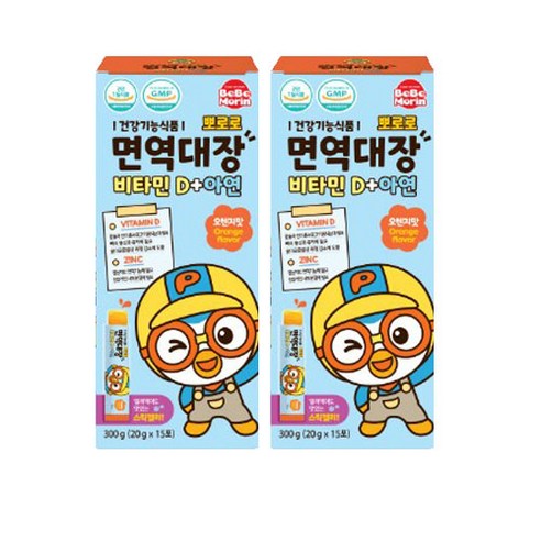 뽀로로 면역대장 비타민D+ 아연 30포입 ( 15포X2BOX ), 1개