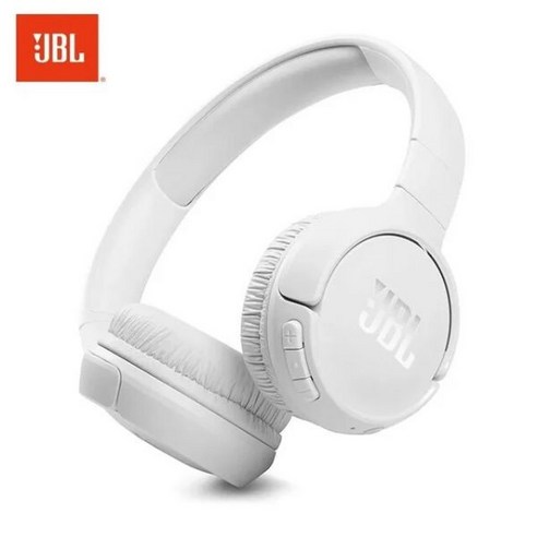 100 오리지널 JBL TUNE T510BT 무선 블루투스 헤드폰 음악 스포츠 게임 헤드셋 마이크 포함 소음 감소 접이식 이어폰 152446, [02] White