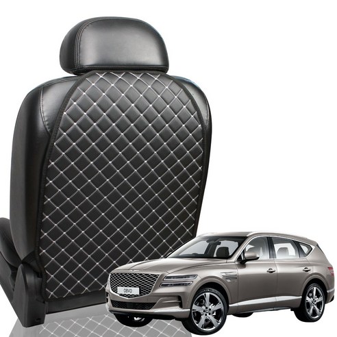 제네시스 GV80 20년식~ 킥매트 자동차 시트커버 퀼팅 킥 방지 커버, 1개, 포켓형 브라운