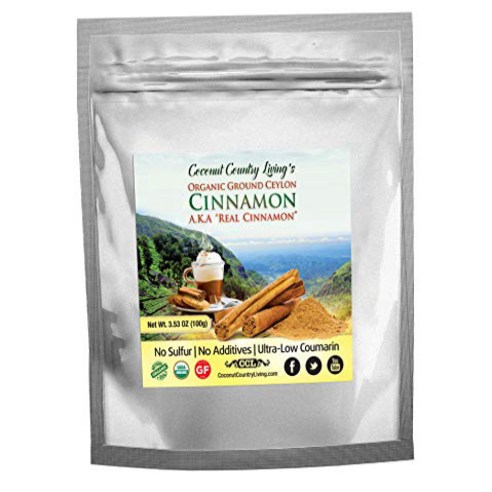 Organic Ceylon Cinnamon Powder: 3.5 oz Cinnamon Gr 유기농 실론 계피 가루: 스리랑카산 생 계피 가루 3.5온스 차 커피 오트밀 및 요, 1개, 99g