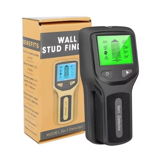 5 in 1 금속 탐지기 벽 두께 게이지 백라이트 벽 스터드 파인더 전자 벽 스캐너 골드 파인더, 1개