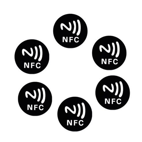 NFC 스티커 NTAG213 TAGMO IOS13 144 바이트 메모리 완전히 프로그래밍 가능한 6x 태그, 검은색, 1개