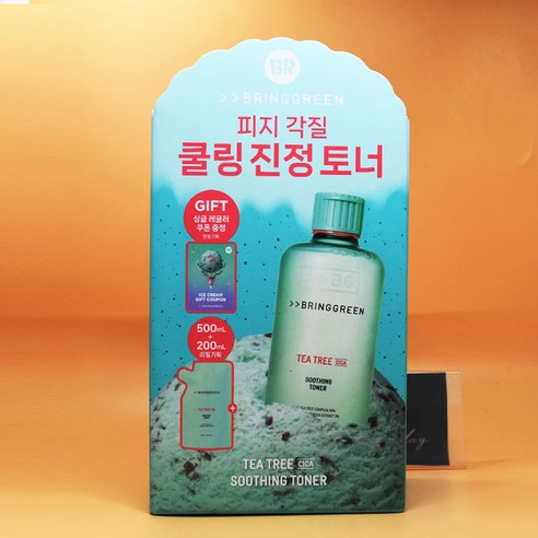 (대용량) (한정기획) 브링그린 티트리시카수딩토너 500ml+200ml리필+배라 싱글 레귤러 쿠폰 증정 (배스킨콜라보) 도매가능