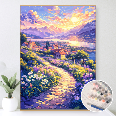 무스앤코 DIY 명화그리기 유화 그림 그리기 아크릴화 물감놀이, 30cm*40cm, D타입, 1개