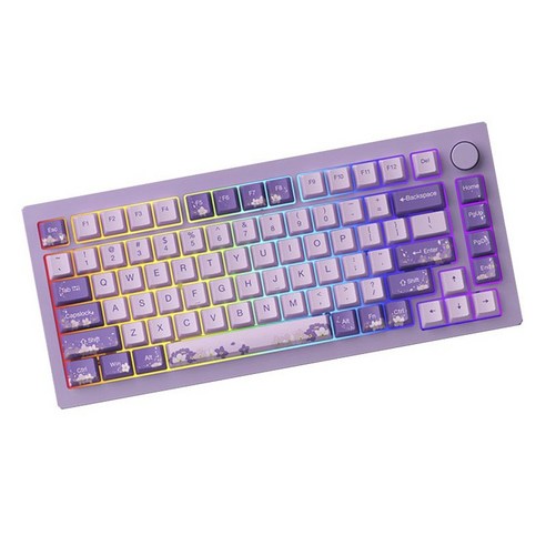 몬스긱 V3 세 가지 모드 RGB 메탈 기계식 키보드, 라일락, M1W(아이스크림 퍼플 축), 텐키리스