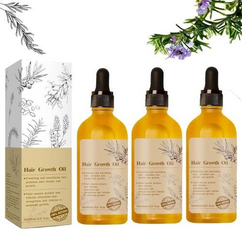 3PCS Veganic Natural Hair Growth OilVeganic Oil fo, 3개