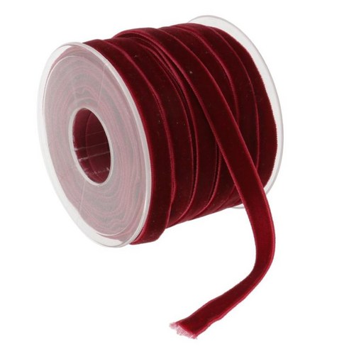 수제 헤어 클립 헤어 리본 헤어 액세서리 재봉 공예 리본 벨벳 리본 신발 bowknot diy 리본 1cm 20yard, 와인 레드, 설명