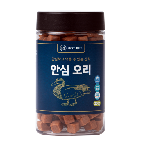 핫펫 강아지 안심 간식 져키, 오리, 200g, 1개