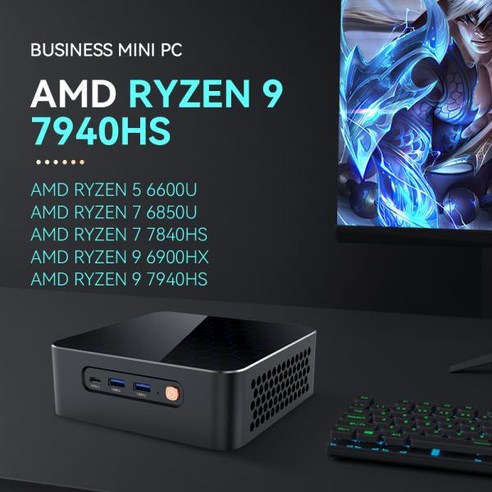 게이밍컴퓨터 미니컴퓨터 사무실 미니 9 7940 8 썬더볼트 3, 없음, 없음, 4) Ryzen 9 7940HS - 32G DDR5 1
