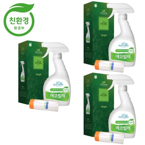 친환경인증 에코빌레 셀프 에어컨 세정제 500ml 3개 SET