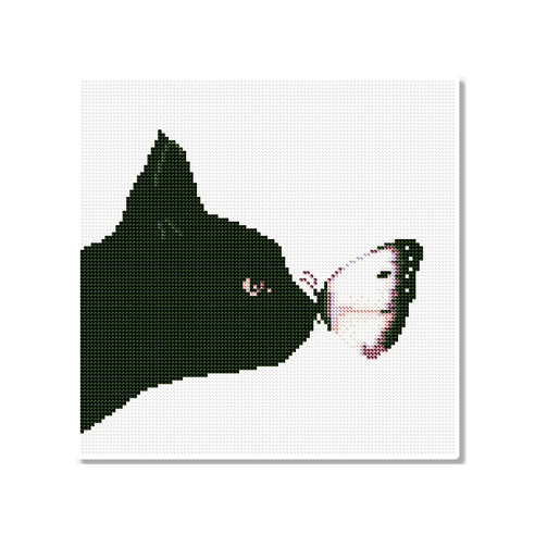 모모픽스 보석십자수 30x30cm 캔버스형 AB비즈, DC38 블랙캣