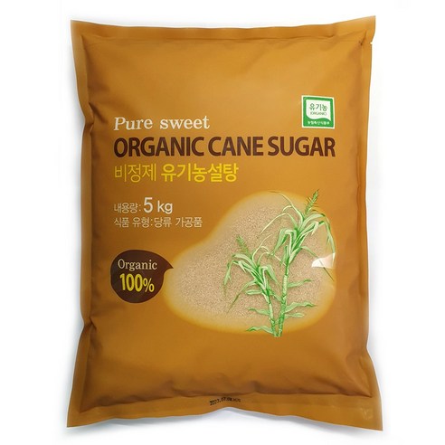 오르가닉 캐인슈가 비정제 유기농설탕 5kg /친환경 비정제원당, 1개