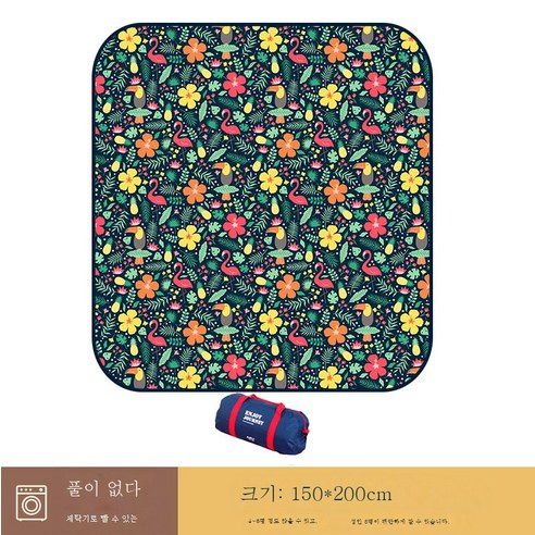 DFMWI.피크닉 매트.Picnic mat.--피크닉 매트 야외 취사 방습 매트 두툼한 방수 매트 텐트 매트 비치 매트 피크닉 천, 여름꽃150*200Cm(초음파유형)-옥스포드천메신저가방