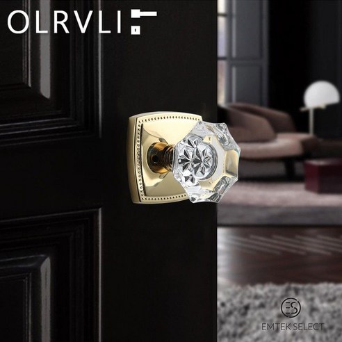 스쿳앤라이드 케이로 유럽 빈티지 방문 손잡이 욕실 볼 잠금 구리 크롬 라이트 럭셔리 도어록 크리스탈손잡이, 35-50mm, 오른쪽 안, 크롬 실버 크리스탈(도어록) Best Top3