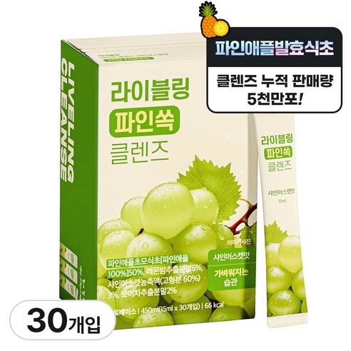 라이블링 파인쏙 클렌즈 샤인머스캣맛 파인애플식초, 15ml, 30개