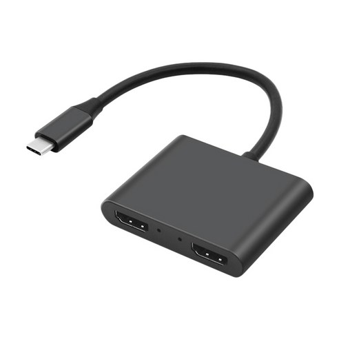 PC와 모니터를위한 듀얼 HDMI / USB3.0 / 팔라듐 네 -에 - 하나의 디스플레이 변환기 역 타입 C를 도킹, 하나, 검정