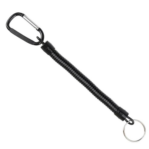 스냅 걸이를 가진 철회 가능한 어업 방아끈 코일 작풍 공구 밧줄 열쇠 홀더, 블랙, 20cm, PU