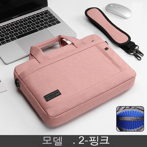 YJQ 노트북 가방 슬리브 숄더백 노트북 휴대용 케이스 pro13 14 15.6 인치 Macbook Air 13.3 케이스 ASUS Acer Lenovo Dell 핸드백, MODEL 2-PINK, 17.3inch