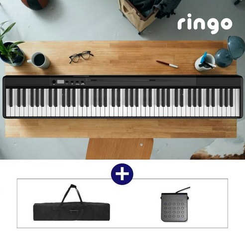 링고 88건반 블루투스 디지털피아노 MR-88S 블루투스 스피커 겸용 / 심플리피아노 어플 호환, MR88S 디지털피아노+기본구성상품, 블랙