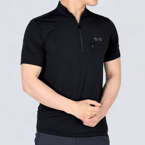 [이지바이] 국내생산 쿨데일리 남성 냉감 여름 등산 작업복 반팔 집업티셔츠