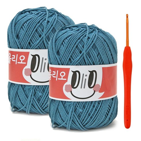 올리오실(70g)x2볼+코바늘 5/0호(3.0mm), 723_데님