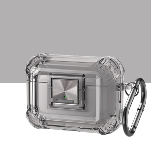 TPU 에어팟 프로2 락 보호케이스 TPU-L02 변색방지 분실방지 락기능, 다크그레이