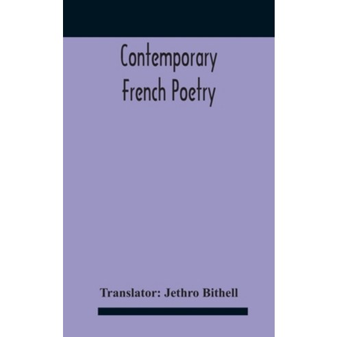Contemporary French Poetry Hardcover, Alpha Edition, English, 9789354185335
