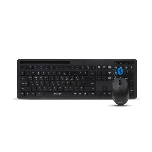 아이리버 2.4GHz+ 블루투스 무소음 키보드 마우스 세트, EQwear-MVS7000, 블랙