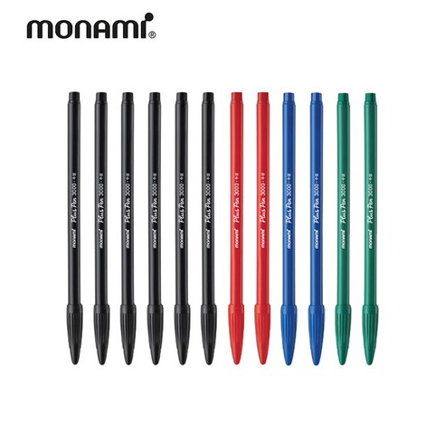 모나미 프러스펜 혼합12p (흑6+청2+적2+녹2)