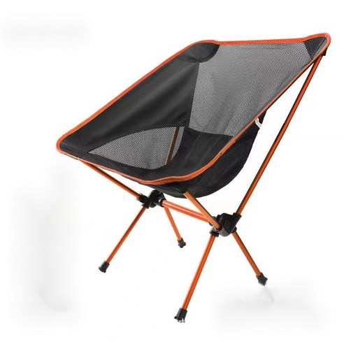 야외 캠핑 휴대용 경량 레저 등받이 접이식 의자, 오렌지