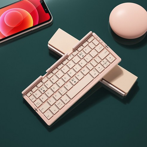 무선블루투스키보드 미니 접이식 호환 키패드 노트북 Windows 용 안드로이드 태블릿 ipad 전화, 하나, pink, 하나