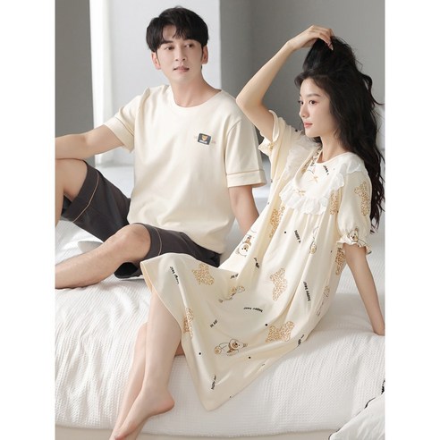 사랑하는 사람과 함께하는 부드럽고 편안한 여름밤, ANYOU 커플 잠옷