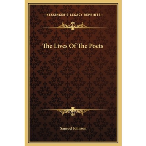(영문도서) The Lives Of The Poets Hardcover, Kessinger Publishing, English, 9781169256385