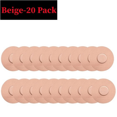 방수 접착 패치 센서 커버 투명 CGM 테이프 프리스타일 리브레 보호 스티커 2023 50 개, 05 Beige 20 Pack