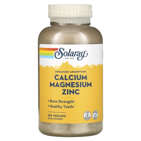 Solaray 솔라레이 Calcium Magnesium Zinc 250 VegCaps, 1개, 250정