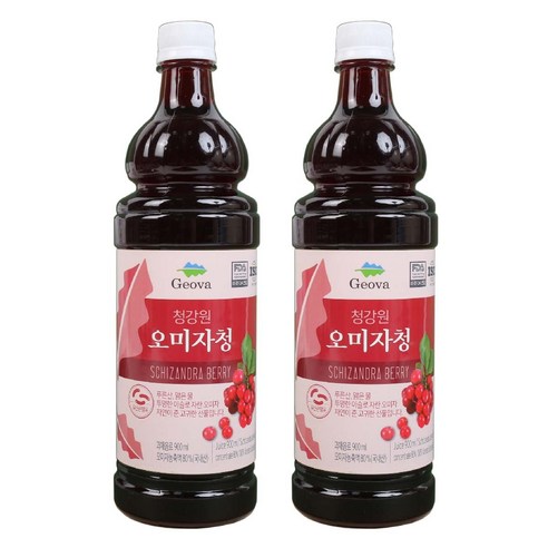 청강원 오미차청 900ml 국산 오미자엑기스 농축원액 80%, 1.1kg, 2병