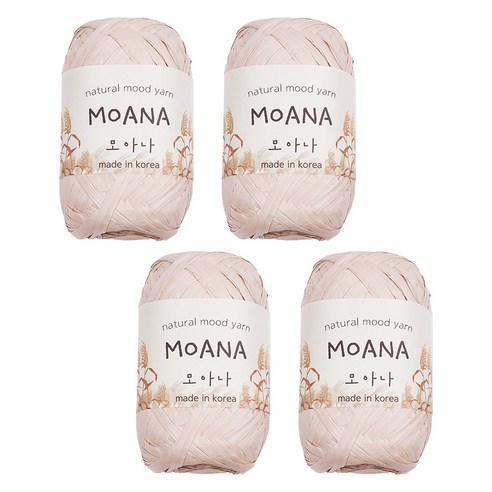 청송뜨개실 모아나(4볼) 뜨개실 라피아실 종이실 가방실 모자실 코바늘실 털실 모아나실, 108.파스텔연핑크, 4개