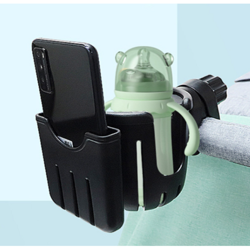 포레스윙 유모차 + 컵홀더 핸드폰 거치대, 1개, black