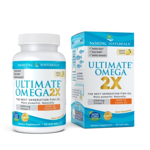 Nordic Naturals 얼티메이트2X 오메가3 2150mg + 비타민D 1000IU 60개입