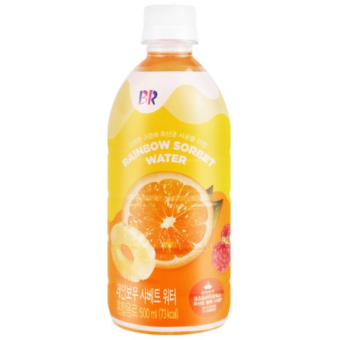 배스킨라빈스 과즙워터 레인보우 샤베트, 24개, 500ml