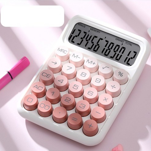 LONGGU 계산기 도파민색상 사무용 계산기, 6개, 핑크