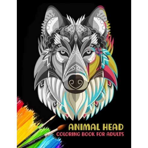 Animal head coloring book for adults: 50 stress relieving coloring page Paperback, Independently Published, English, 9798729593736