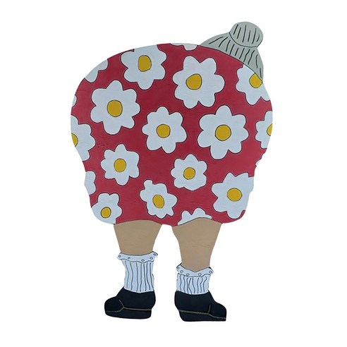 Ursmart 엉덩이 빼꼼 정원 장식품, 빨간, 40X26cm, PVC