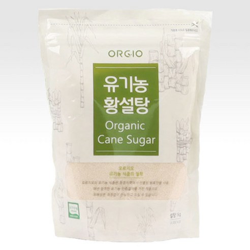 오르지오 사탕수수 100% 원당 유기농 황설탕 1kg, 4개