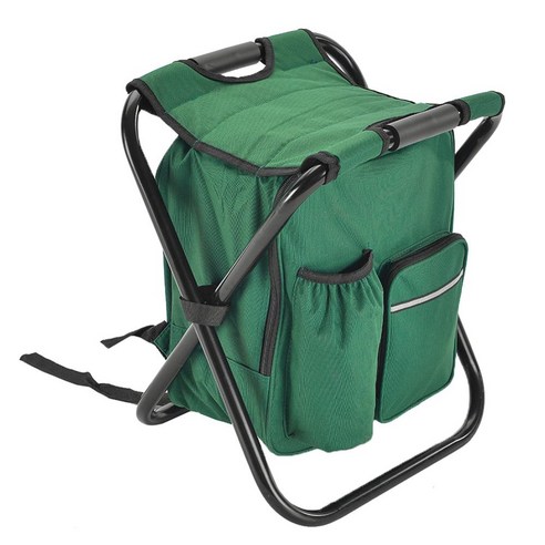 [MENGDI] 2 In 1 접이식 낚시 의자 가방 낚시 배낭 의자 편리한 내마 Resistantv 야외 사냥 등산 장비, 하나, 녹색