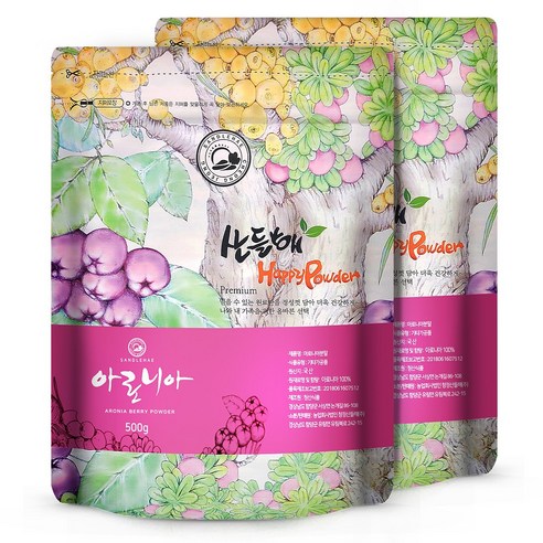 국산 냉풍건조 아로니아분말, 500g, 2개