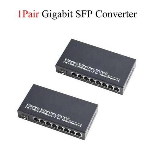 기가비트 SFP 미디어 컨버터 1 SFP8 RJ45 트랜시버 10 100 1000M 광섬유 스위치 3km 20km LC SC SFP 모듈 1 개, 2) 2PCS, 2개 sfp+