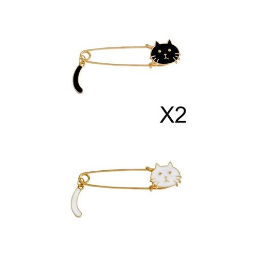 3 조각 사랑스러운 고양이 숄 코트 가운 브로치 안전 핀 옷깃 핀 배지 장식